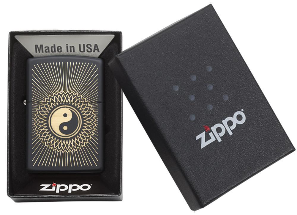 Zippo Yin Yang 2 Black Matte Pocket Lighter Zippo