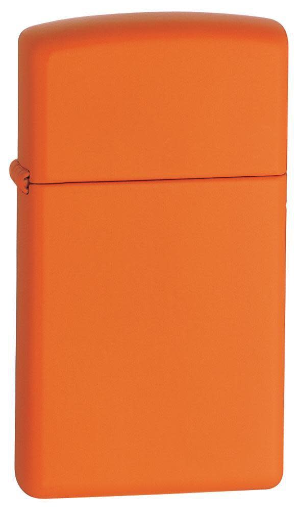 Slim?« Orange Matte Windproof Lighter 3/4 View