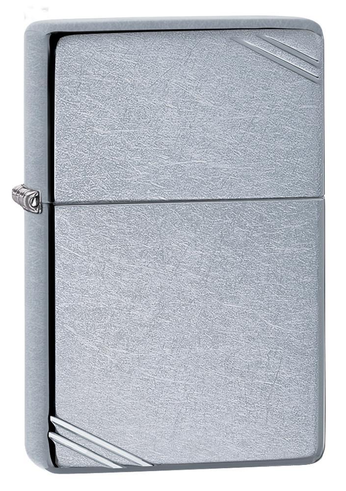 Zippo Vintage with Slashes Street Chrome Pocket Lighter Zippo