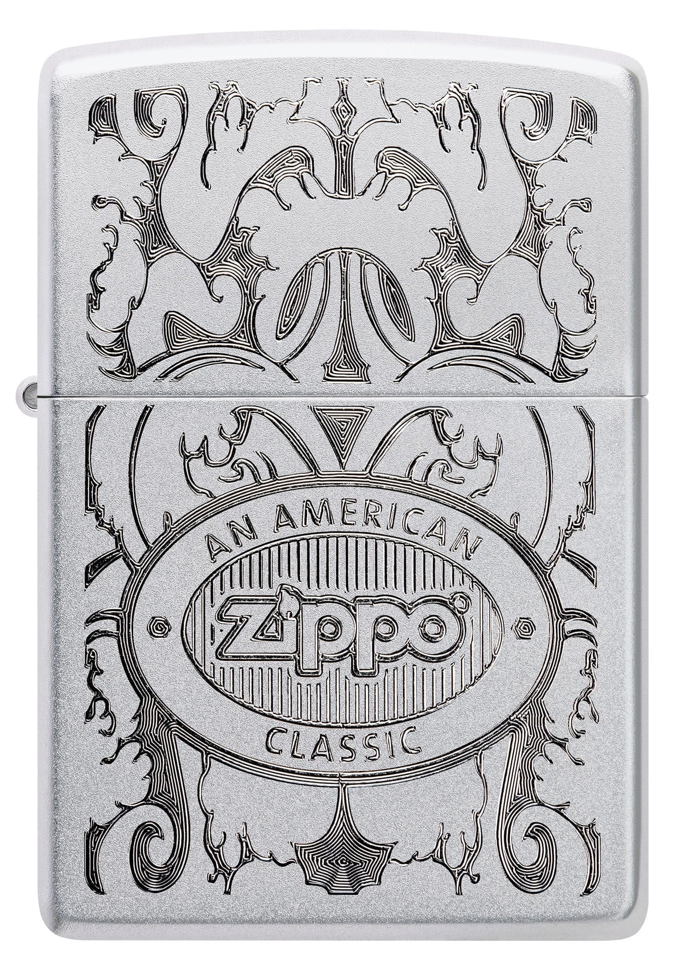 Front shot of Zippo American Classic Windproof Lighter.
