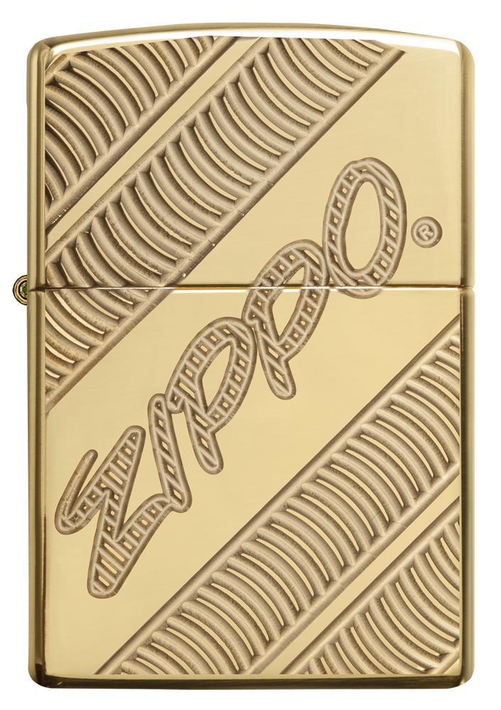 Zippo Armor High Polish Brass Coiled Pocket Lighter Zippo