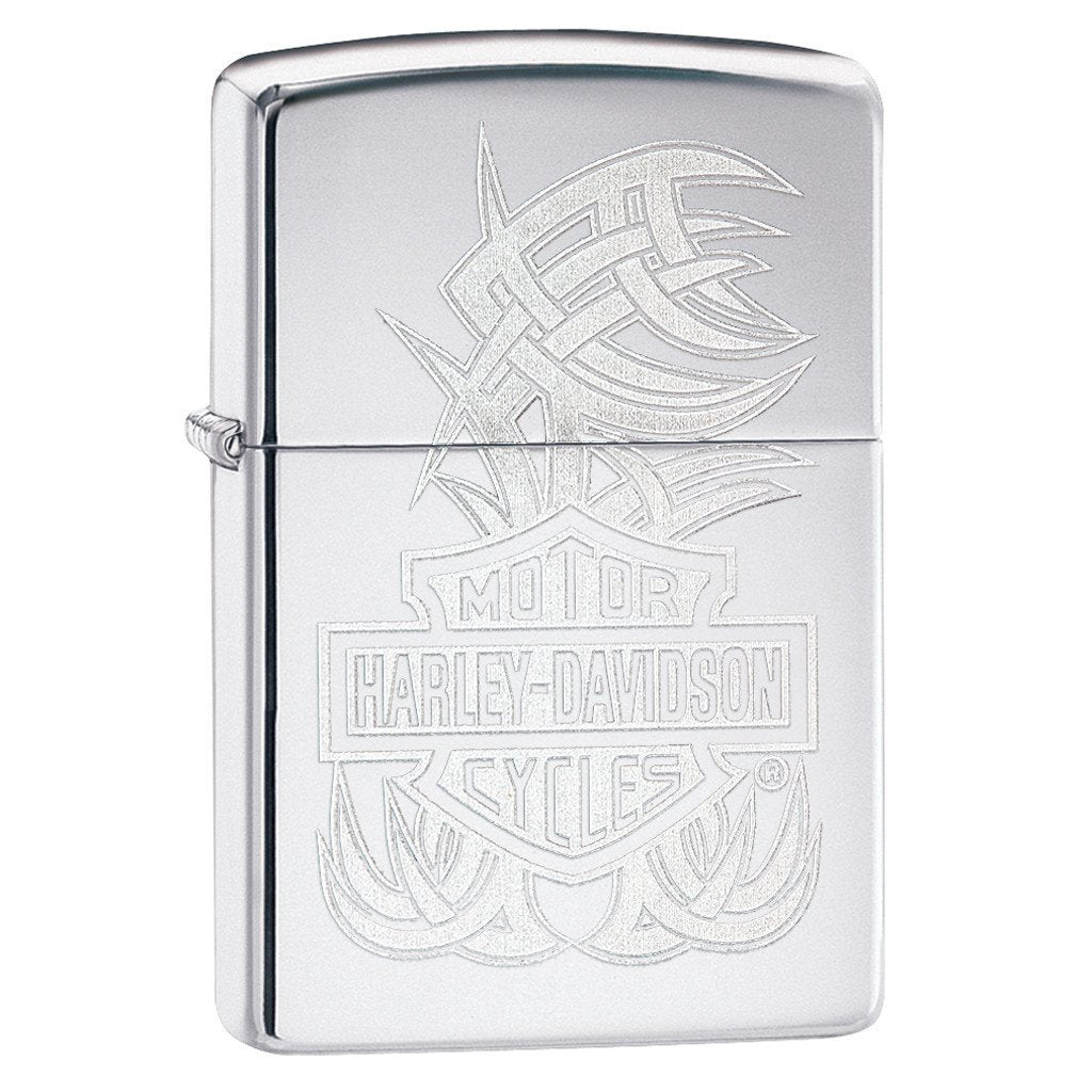 Zippo Harley-Davidson Bar & Shield High Polish Chrome Pocket Lighter Zippo