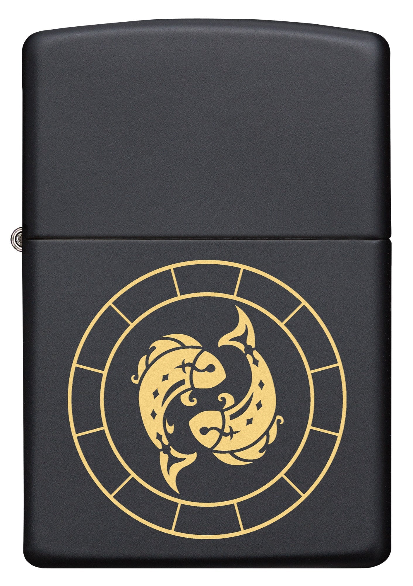 Zippo PiscesZodiac Sign Black Matte Pocket Lighter Zippo