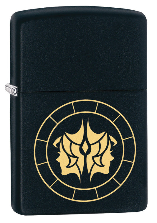 Zippo Gemini Zodiac Sign Black Matte Pocket Lighter Zippo