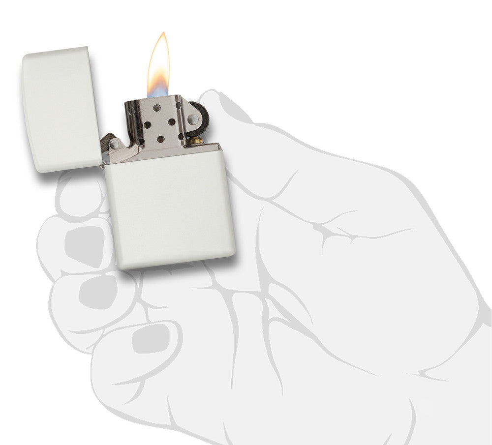 Zippo Classic White Matte Pocket Lighter Zippo