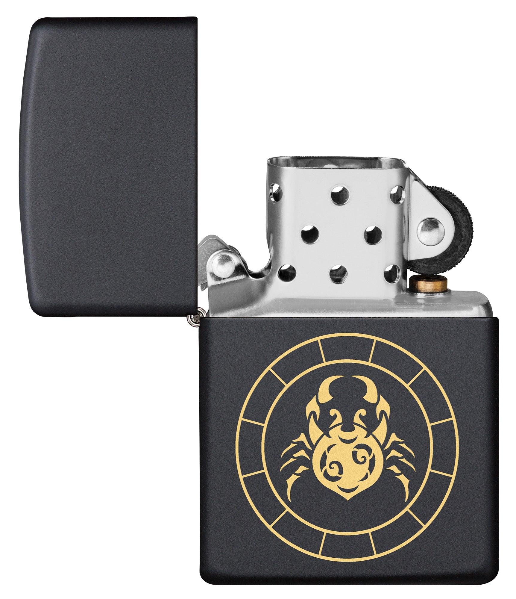 Zippo Cancer Zodiac Sign Black Matte Pocket Lighter Zippo