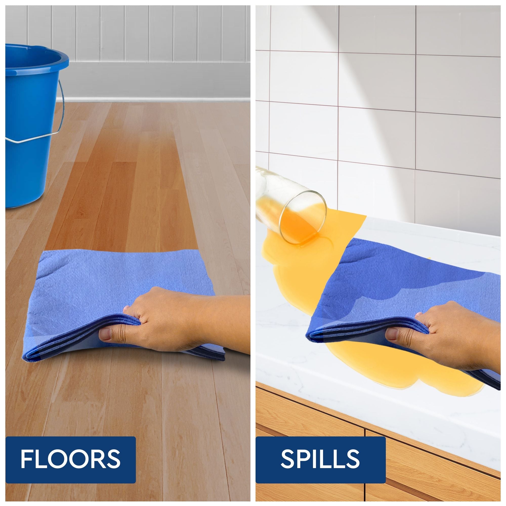 Mr Gleam Thick and Thirsty Nonwoven Cloth (40 cm x 50 cm) (Blue) MR GLEAM