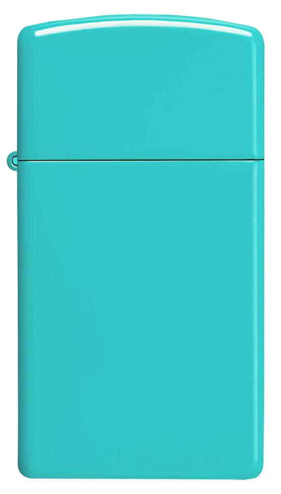 front view of Slim?« Flat Turquoise Windproof Lighter.